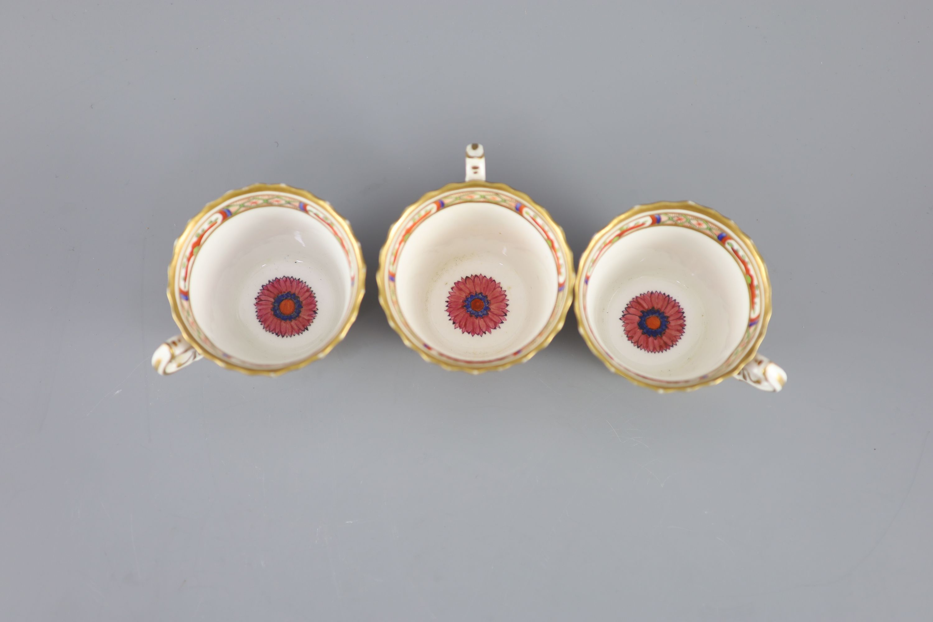 A Chamberlain & Co. Worcester ‘Bengal Tiger’ or ‘Dragons in Compartments’ part tea and coffee set, c.1840, (14)